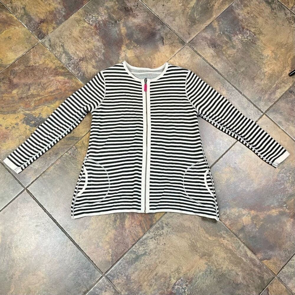 NWT A La Carte Reversible Zip Up Striped Jacket Medium - Picture 12 of 13